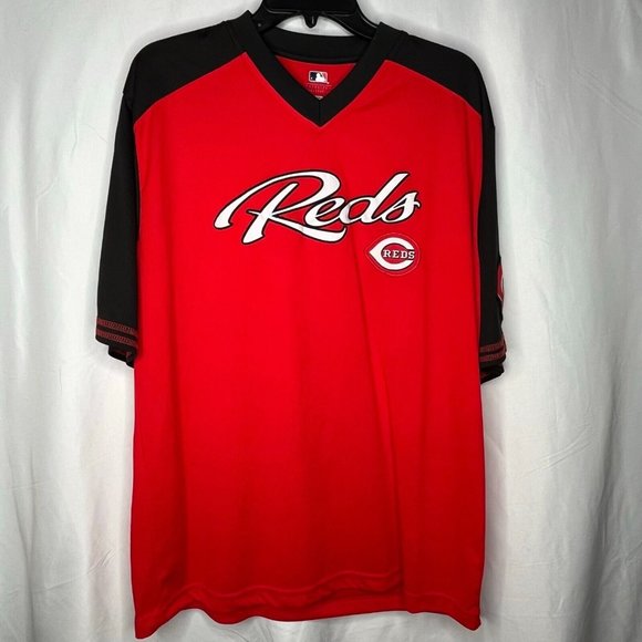Genuine Merchandise Other - Cincinnati Reds Baseball Adult Men's Large Red V-Neck S/S Shirt MLB Genuine
